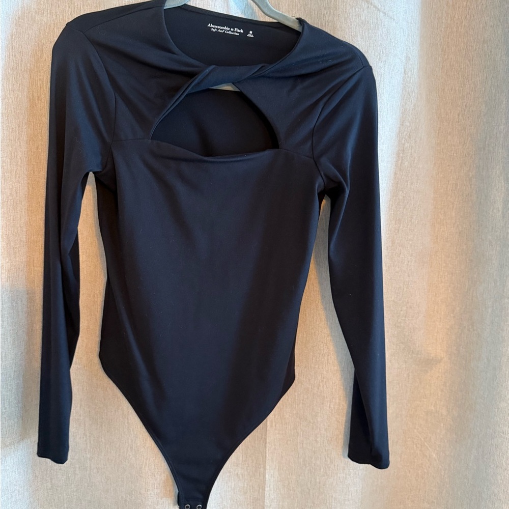 Abercrombie & Fitch Black Long Sleeve Bodysuit